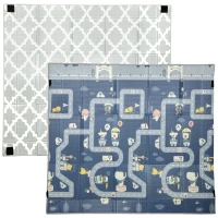 AIYAPLAY Gepolsterte faltbare wendbare Baby-Spielmatte 202x180,5x1 cm klappbare Seiten wasserdicht Mehrfarbig(m-6)