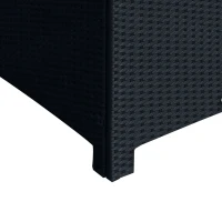 OutsunnyOutsunny Rattan Garden Furniture Side Table Patio Frame Tempered Glass New -Black(m-9)