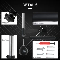 HOMCOM Sac de Viteză de Perete pentru Box și MMA cu Înălțime Reglabilă cu Bară, Pera de Box din Oțel și PU, 79x72x20 cm, Negru(m-7)