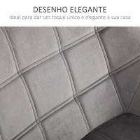 HOMCOM Poltrona Moderna Poltrona de Leitura Estofada em Veludo com Assento Amplo Pés em Madeira  67x61,5x71 cm Cinza(m-5)