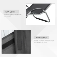 Outsunny Sun Lounger Reclining Chair Portable Armchair with Pillow for Garden Patio Outside Aluminium Frame, Black(m-4)