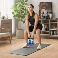 SPORTNOW Hexagonal dumbbell set, weight dumbbells, 2 x 1 kg, 2 x 3 kg, 2 x 5 kg, with convertible dumbbell rack(m-4)