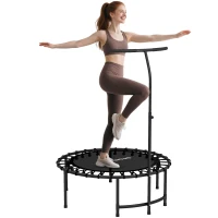 SPORTNOW Trampolino fitness, con impugnatura regolabile su 5 livelli, Nero(m-7)