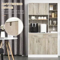 HOMCOM Kitchen Cupboard Sideboard Storage Cabinet Unit with Counter Top, Adjustable Shelves, Drawers for Dining Room, Living Room(m-7)