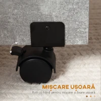 Homcom Masa Pliabila Gri – Lemn cu Roti 75×140×74 cm, 4–6 Persoane(m-6)