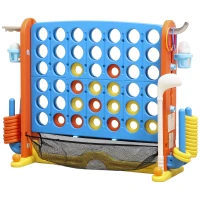 AIYAPLAY 4-in-1 Game Set, Connect Four, Height-Adjustable, Mesh Bag, Plastic, Colorful(m-7)
