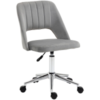 Vinsetto In hoogte verstelbare bureaustoel met wielen, 360° draaibaar, schelpvorm, schuim, 49 x 60 x 79-91 cm, Grijs
