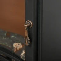 HOMCOM LED elektrische haard vrijstaande haard met vlameffect 900/1800W Zwart(m-7)