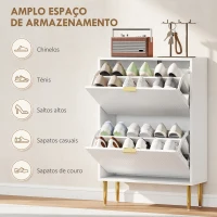 HOMCOM Sapateira Estreita Sapateira para Entrada com Prateleiras Ajustáveis para 12 Pares de Sapatos 60x24x91,5 cm Branco(m-5)