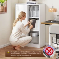 HOMCOM Dulap Birou, cu 3 Rafturi și Încuietoare, pentru Birou, 80x40x120 cm, Alb(m-6)