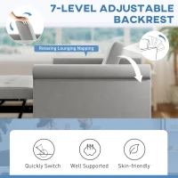 HOMCOM Two-Seater Velvet-Feel Sofa Bed - Grey(m-5)