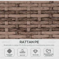 Outsunny Salotto da Giardino in Rattan da 7 Pezzi con Tavolino e Divano Modulabile con Cuscini, Grigio(m-4)