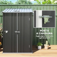 Outsunny Casetta da Giardino Porta Attrezzi in Lamiera di Acciaio con Serratura, 100x103x160cm(m-5)