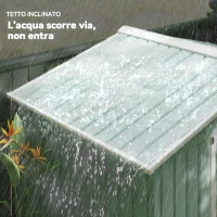 Outsunny Casetta da Giardino in Lamiera di Acciaio con Porte Scorrevoli, 213x130x185cm, Verde Chiaro(m-7)