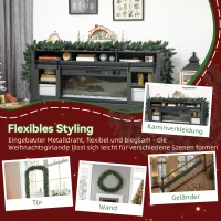 HOMCOM 270 cm kunstmatige kerstguirlande decoratie met 216 takuiteinden, dennenguirlande voor trap & schoorsteen, groen(m-6)