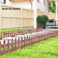 Outsunny Staccionata in Legno di Pino da 12 Pezzi per Aiuole, Giardino e Orto, Altezza 34cm(m-8)