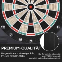 HOMCOM Elektronische Dart-set mit Tür Dartboard Dartscheibe mit automatischer Wertung Soundeffekte 12 Darts 27 Spiele und 202 Trefferoptionen für 8 Spieler 57 x 51 x 6,5 cm(m-6)