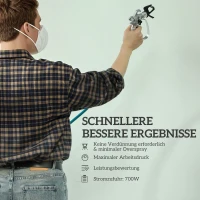 HOMCOM Verfspuitsysteem, 700 W elektrisch verfspuitpistool, 200 bar verfspuitapparaat met 1,5 L/min doorstroom, 33 x 26 x 41 cm, Blauw(m-5)