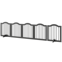 PawHut Barrière pour chien Grille de protection autoportante avec pieds, pliable, grille pour chien, 5 panneaux, 261,5 x 29,5 x 61 cm, Noir