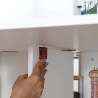 HOMCOM Tavolo Pieghevole Salvaspazio, 2 Ripiani Inferiori in Legno,  Tavolo Richiudibile Salvaspazio, con Ruote per 6 Persone, 75P x 140l x 74H cm, Bianco(m-9)