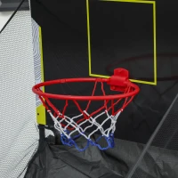 SPORTNOW 5-in-1 multispeltafel, 53 onderdelen, tafelvoetbal, tafelhockey, tafeltennis, biljart, basketbal, walnoot(m-9)