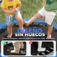 HOMCOM Trampolín para Niños de +3 Años Ø140 cm con Red de Seguridad y Marco de Acero para Interior y Exterior Azul y Negro(m-5)