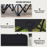 Outsunny 6 Seater Folding Camping Chair with Cup Holder & Carry Bag - Black(m-7)