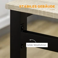 HOMCOM Compact 5-delige eettafelset – rechthoekige tafel + 4 stoelen, eikenlook(m-7)