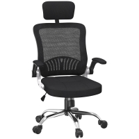 Vinsetto Scaun pentru Birou din Plasa cu Spatar, Negru