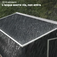 Outsunny Casetta da Giardino 12.4m² con Fondazione, 4 Prese d'Aria e 2 Porte Scorrevoli, Capanno Porta Attrezzi in Lamiera d'Acciaio, 340x386x200 cm, Giallo(m-7)