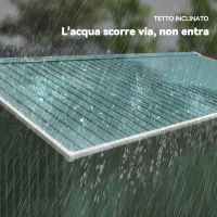 Outsunny Casetta da Giardino con 2 Porte Scorrevoli e 4 Prese d'Aria in Acciaio, 340x386x200cm, Verde(m-7)