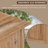 Outsunny Casetta da Giardino in Legno a 2 Ante con Maniglie in Stile Country, 77x55x72 cm, Marrone(m-6)