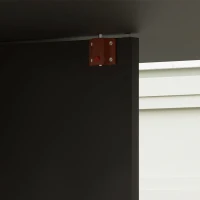 HOMCOM Tavolo Pieghevole in Legno per 4-6 Persone con Ruote, 75x140x74cm, Nero(m-9)