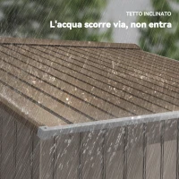 Outsunny Capanno per Attrezzi 4.9m² con Fondazione, 4 Prese d'Aria e 2 Porte Scorrevoli in Acciaio, 277x195x192cm, Giallo(m-7)