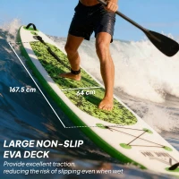 HOMCOM Inflatable Stand Up Paddle Board, 10' x 30" x 4", Non-Slip SUP, with ISUP Accessories, Hand Pump, 3 Fins, Adj Paddle for Youth Adult Beginners/Experts(m-5)