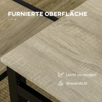 HOMCOM Compact 5-delige eettafelset – rechthoekige tafel + 4 stoelen, eikenlook(m-6)