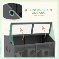 PawHut Hamsterkooi, kleindierkooi van hout, hangbrug, ladders, hut, 84 x 45 x 44 cm, voor dwerghamsters, grijs(m-5)