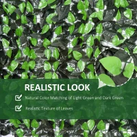 Outsunny Artificial Leaf Hedge Screen Privacy Fence Panel for Garden Outdoor Indoor, 3x1 m, Light Green and Dark Green(m-5)