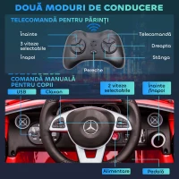 AIYAPLAY Mașină Electrică pentru Copii 3-6 Ani cu 2 Motoare și Telecomandă, 107x62,5x44 cm, Roșu(m-5)