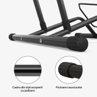 SPORTNOW Cavalet pentru Biciclete pentru Anvelope, Suport de Bicicletă de Podea din Oțel, 59x41x38 cm, Negru(m-6)