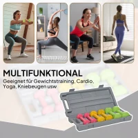 HOMCOM Kurzhantel Set mit Koffer Tragbar 2 x 0,5 kg, 2 x 1 kg, 2 x 1,5 kg Hantelset  6er Set Stahl Bunt(m-4)
