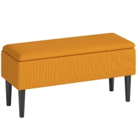 HOMCOM Panca Fondoletto in Poliestere e Legno per Camera da Letto e Ingresso, 95x38x45 cm, Arancione(m-11)