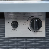 Outsunny 71 x 71cm 40000 BTU Gas Firepit Table - Black/Grey(m-8)