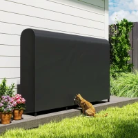 Outsunny Haardhoutrek Metaal 199 x 30 x 121 cm Brandhoutrek 0,6m³ met waterdichte hoes tot 300kg(m-8)