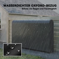 Outsunny Haardhoutrek Metaal 199 x 30 x 121 cm Brandhoutrek 0,6m³ met waterdichte hoes tot 300kg(m-6)