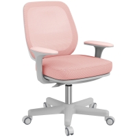 Vinsetto Sedia da Ufficio Ergonomica ad Altezza Regolabile con 5 Rotelle, 55x48x82.5-94.5 cm, Rosa