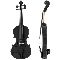 HOMCOM Violon 4/4 en bois d'épicéa et érable avec housse, archet, repose-épaules et colophane, Noir(m-1)
