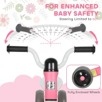 AIYAPLAY Toddler Balance Bike with No Pedal, 3 Silence Wheels for 12-36 Months Boys and Girls, Indoor Outdoor, Pink(m-5)