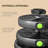 SPORTNOW Set 2 in 1 con 2 Manubri Convertibili in Bilanciere, Peso Totale 30 kg e Dischi Pesi Regolabili, Nero(m-7)