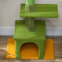 PawHut Árbol para Gatos de Suelo a Techo de 230-275 cm con Altura Ajustable Plataformas Cueva Hamaca Postes Bolas Verde(m-9)